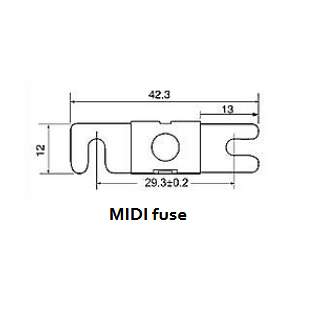 MIDI-fuse 150A/32V (package of 5 pcs)